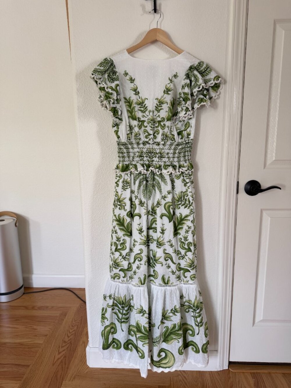 Farm Rio Milani Flutter Sleeve Floral Print Maxi Dress Size Large - Picture 7 of 10